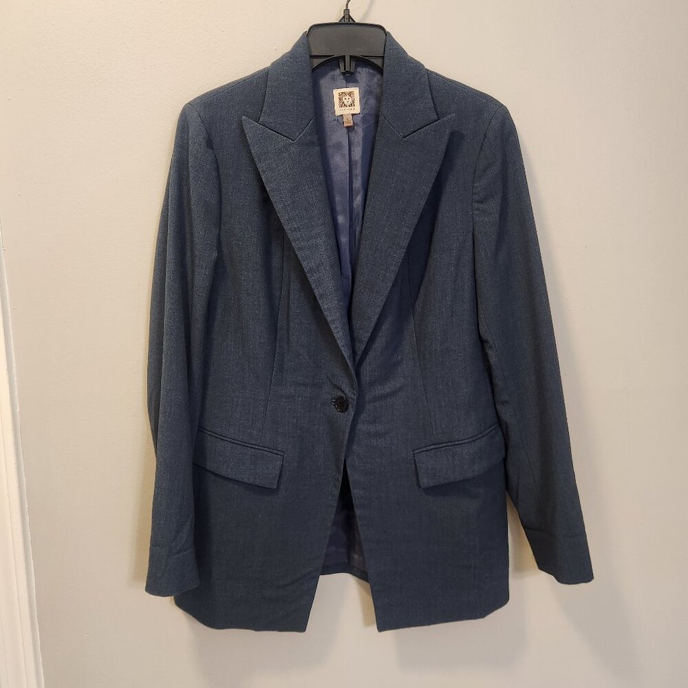 Anne Klein Structured Women’s Blazer  Size 8 ‎ Navy Office Chic Preppy Classic